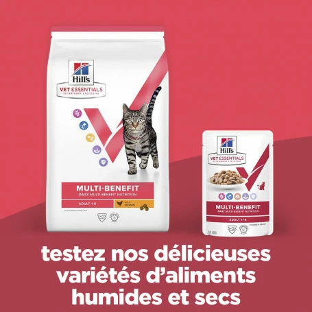 HILL'S Pet Nutrition Vet Essentials Chat Multi-Benefit Adult 1+ Saumon Sachet Repas 4 HILL'S Pet Nutrition Vet Essentials Chat Multi-Benefit Adult 1+ Saumon Sachet Repas – Image 2